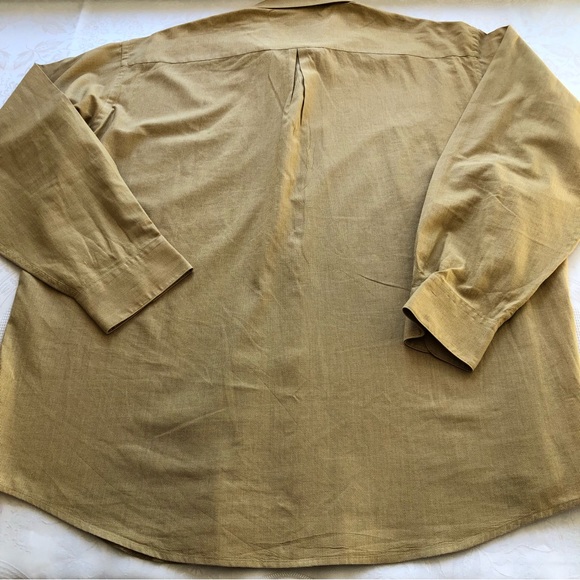 Donna Karan Signature Men’s Size 17.5 34/35 Gold Button-Up Collared Dress Shirt - Picture 14 of 15
